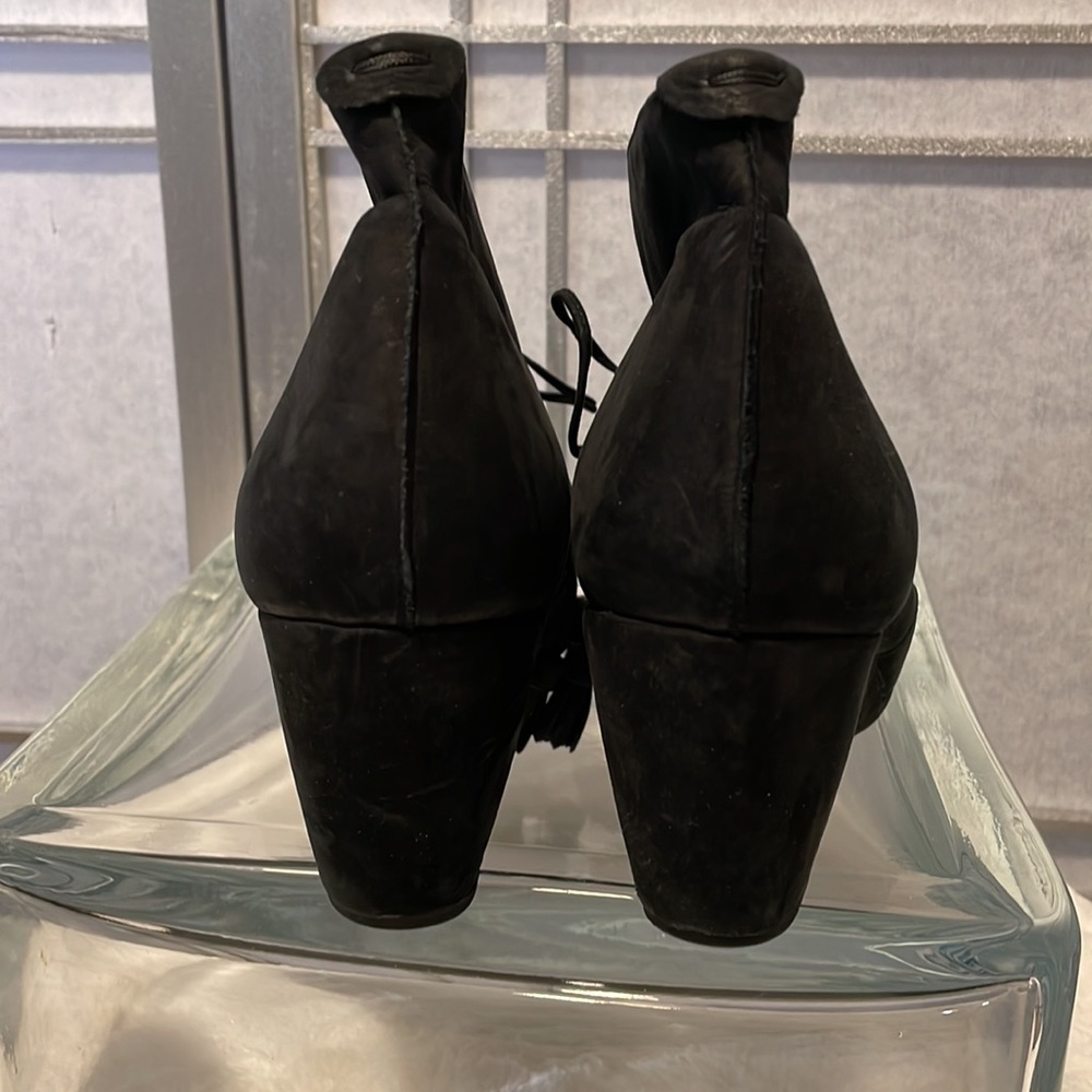 Nwot Anyi Liu Black Suede Tie Up Ankle Boots Size 8.5 - Picture 4 of 6